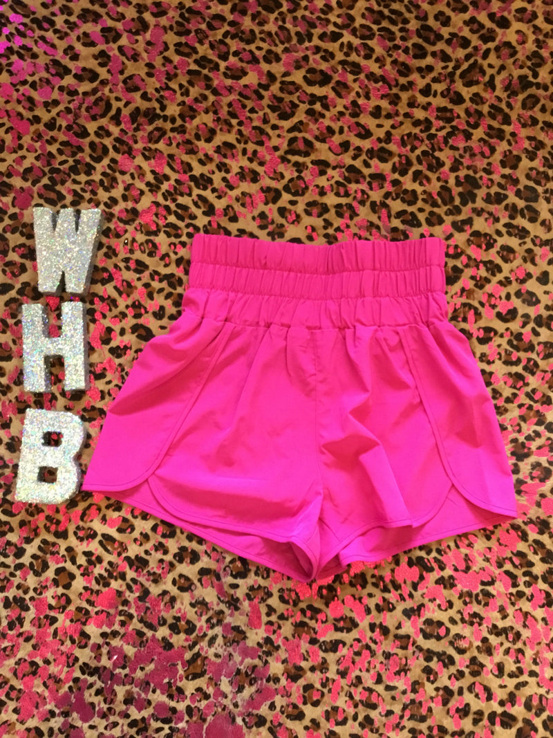 Wild Horse Boutique Apparel & Accessories Hot pink / Small High waisted wind shorts