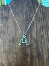 Genuine Somona Turquoise Initial Necklace