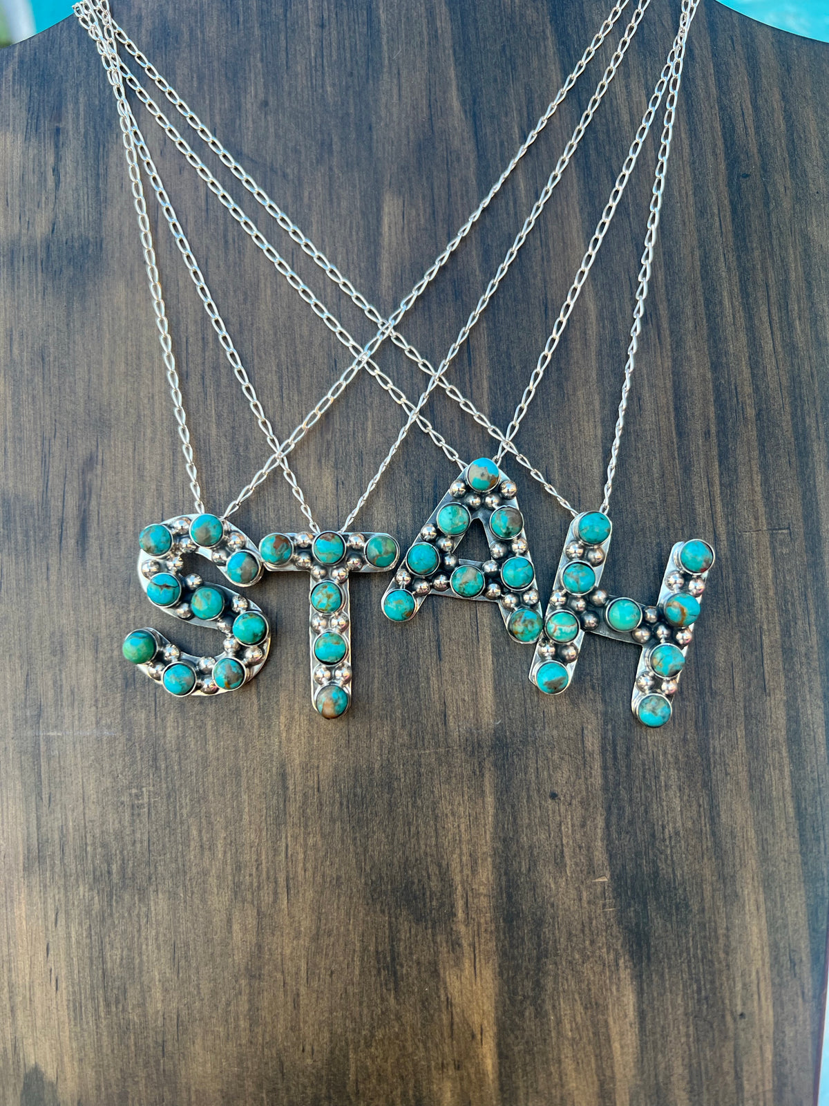 Genuine Somona Turquoise Initial Necklace