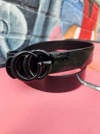 Wild Horse Boutique Belts Glossy Black Adjustable Matte CC Belt