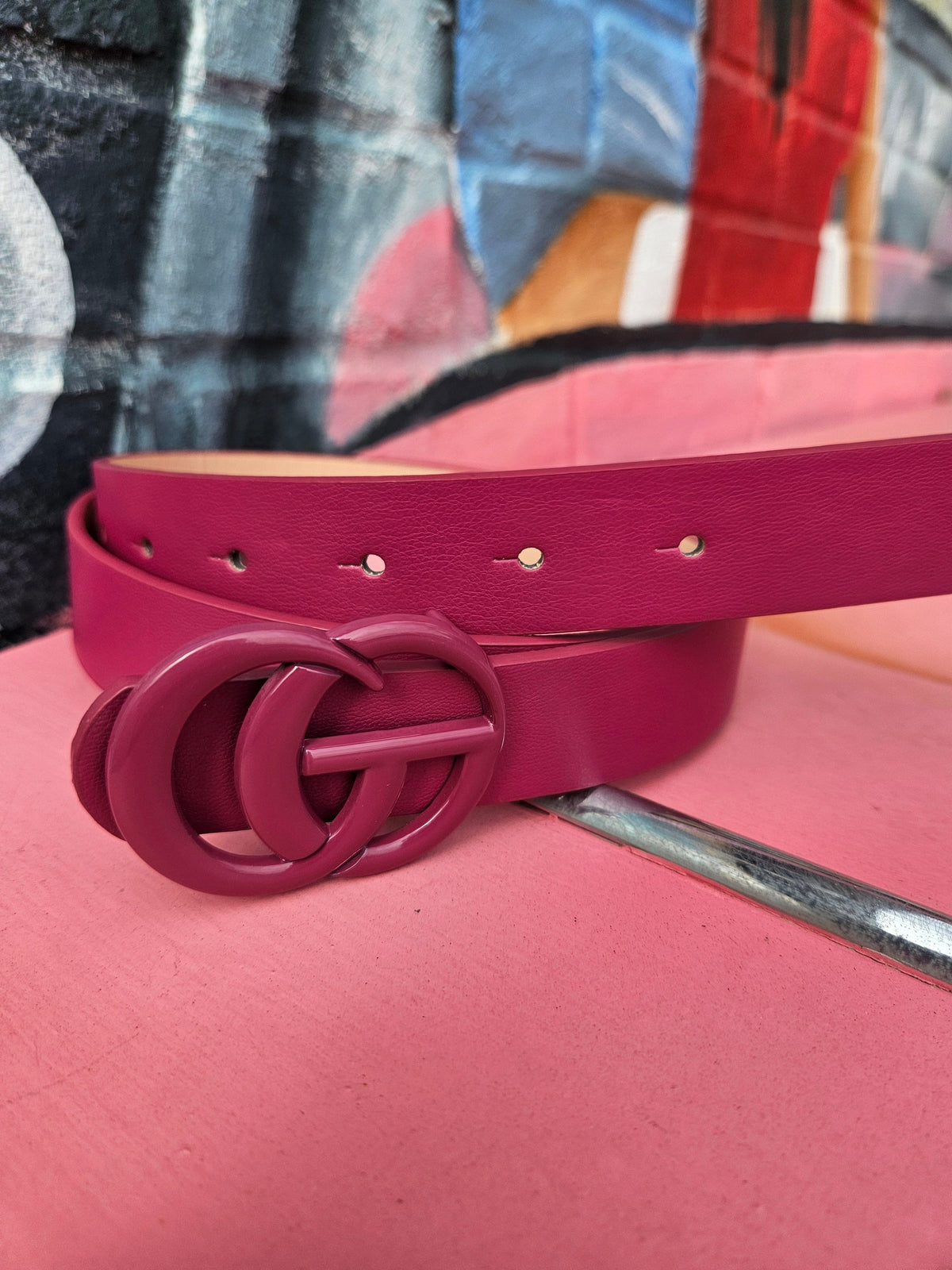 Wild Horse Boutique Belts Raspberry Pink Adjustable Matte CC Belt