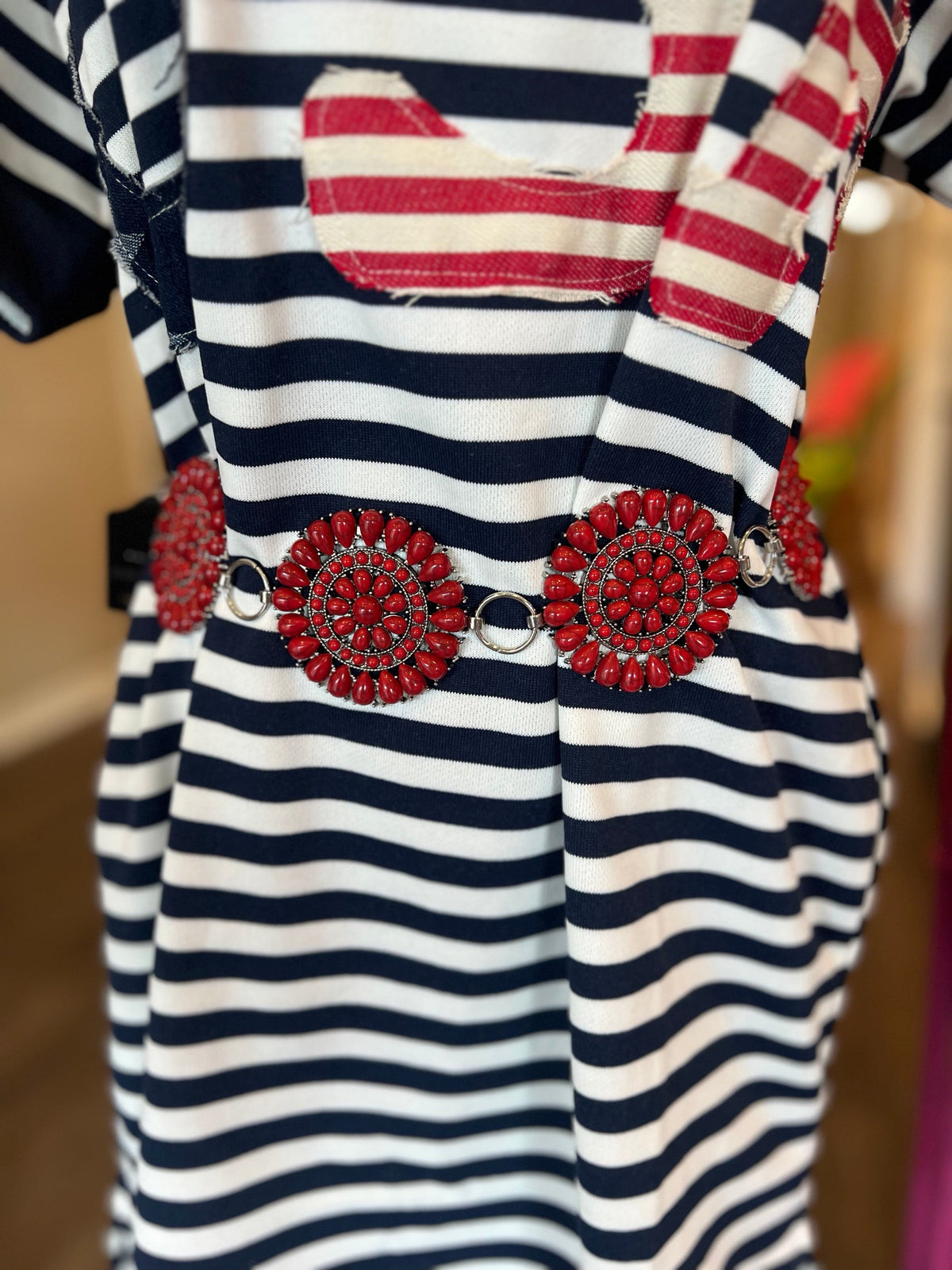 Wild Horse Boutique Belts Red The Lottie Concho Belt