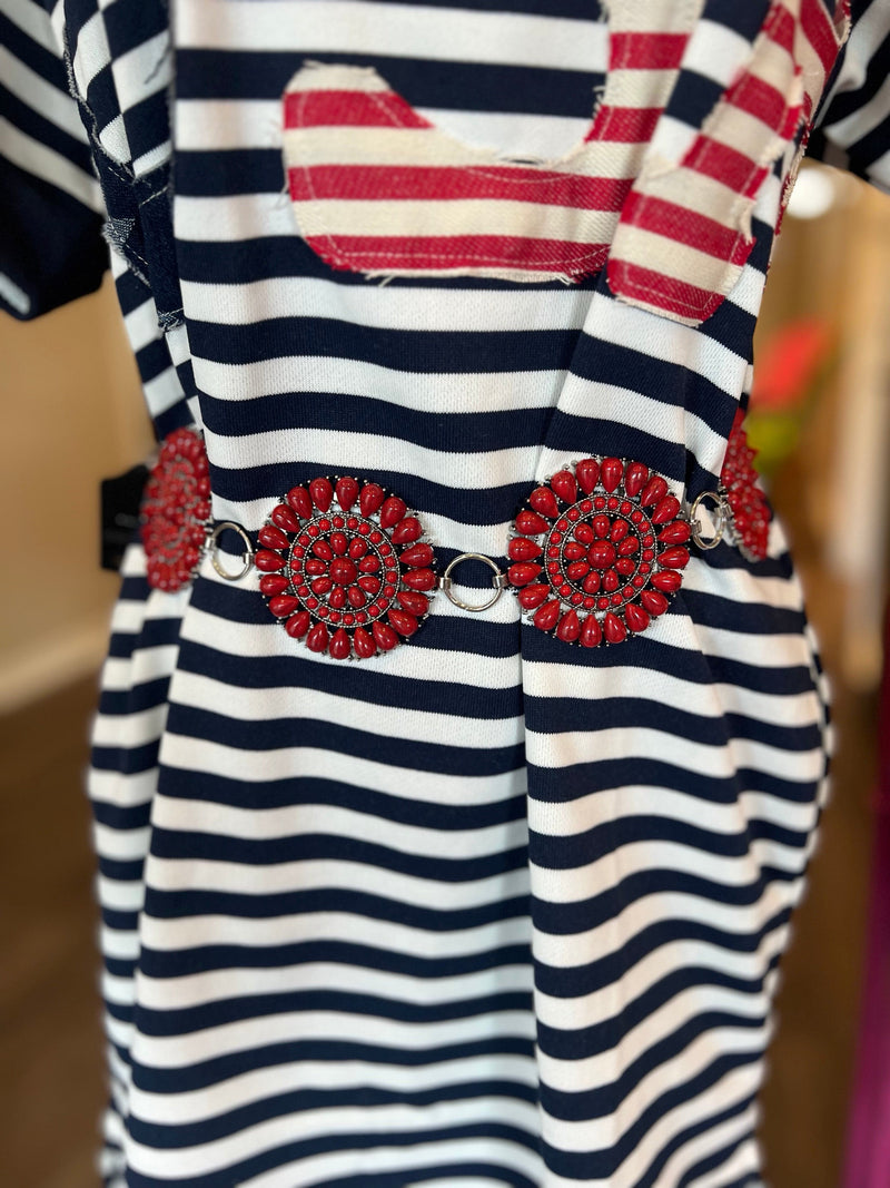 Wild Horse Boutique Belts Red The Lottie Concho Belt