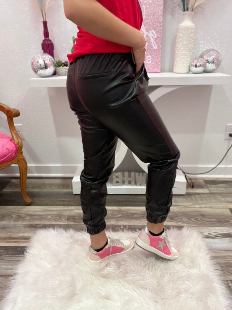 Wild Horse Boutique Clothing The Roxie Leather Joggers