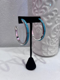 Wild Horse Boutique Earrings Large Kingman Turquoise Hoops