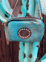 Wild Horse Boutique Handbags The Upcycled Turquoise Croc Bum Bag