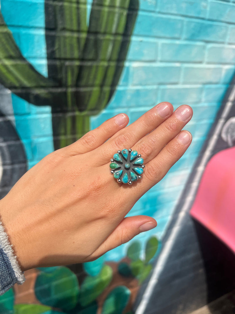 Wild Horse Boutique Jewelry 7-10 The Genuine Sonoma Turquoise Cluster Ring