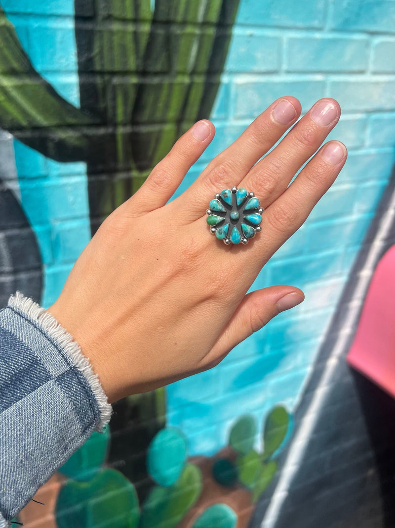 Wild Horse Boutique Jewelry 7-10 The Genuine Sonoma Turquoise Cluster Ring