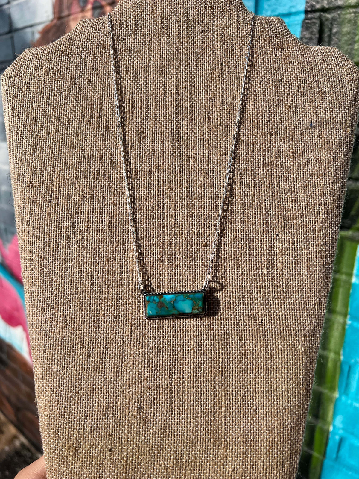 Wild Horse Boutique Jewelry Genuine Kingman Turquoise Bar Necklace