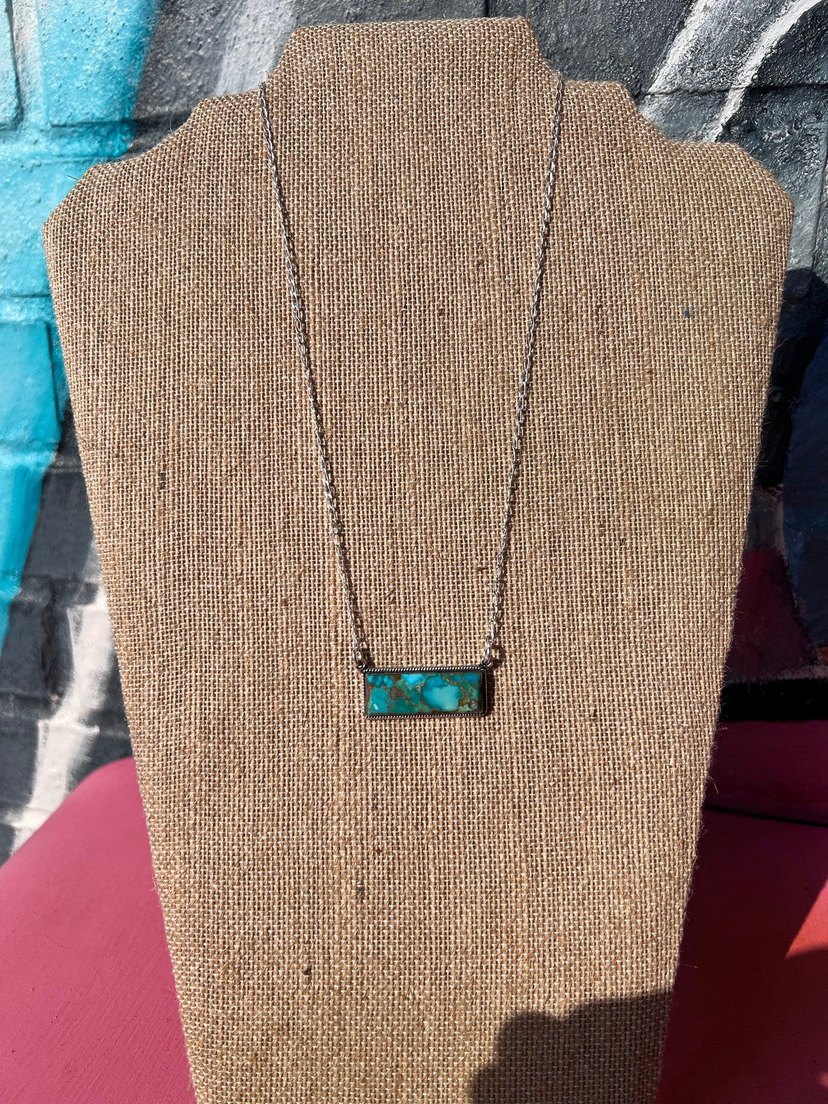 Wild Horse Boutique Jewelry Genuine Kingman Turquoise Bar Necklace