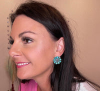 Wild Horse Boutique Jewelry Genuine Kingman w/ Sonoran mix Circle Cluster Earrings