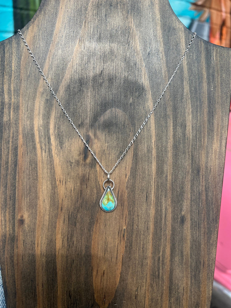 Wild Horse Boutique Jewelry Genuine Sonoma Turquoise Teardrop Necklace