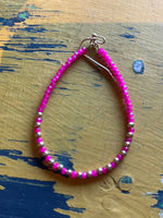Wild Horse Boutique Jewelry Hot pink Seed Bead Hoop Earrings