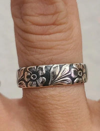 Wild Horse Boutique Jewelry Tooled floral etched ring