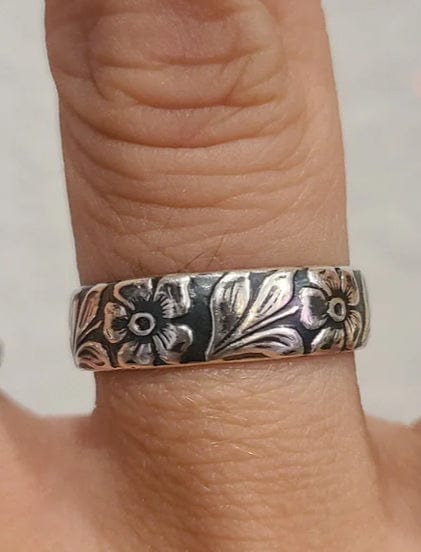 Wild Horse Boutique Jewelry Tooled floral etched ring