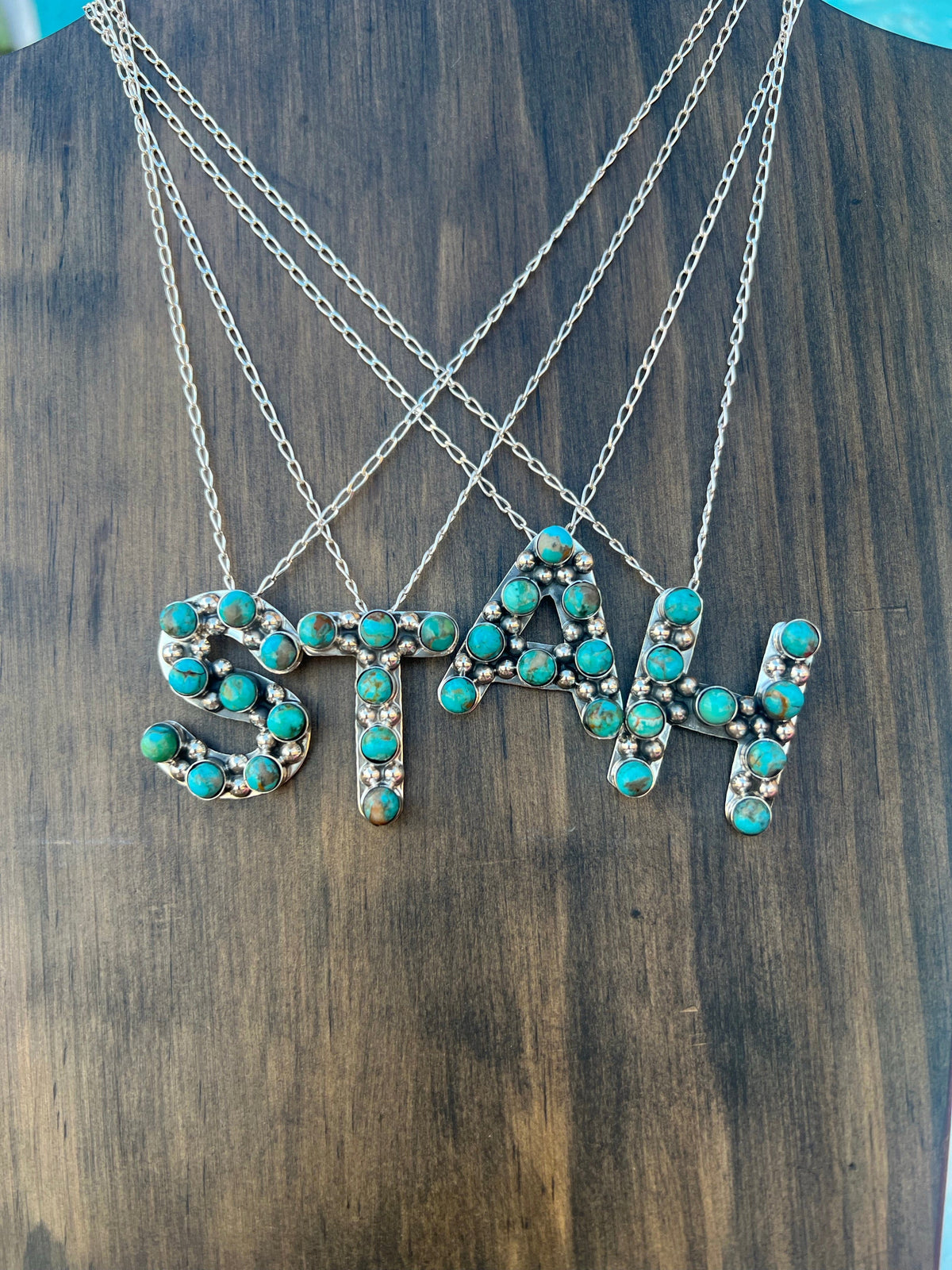 Wild Horse Boutique necklace Genuine Somona Turquoise Initial Necklace