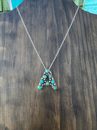 Wild Horse Boutique necklace Genuine Somona Turquoise Initial Necklace