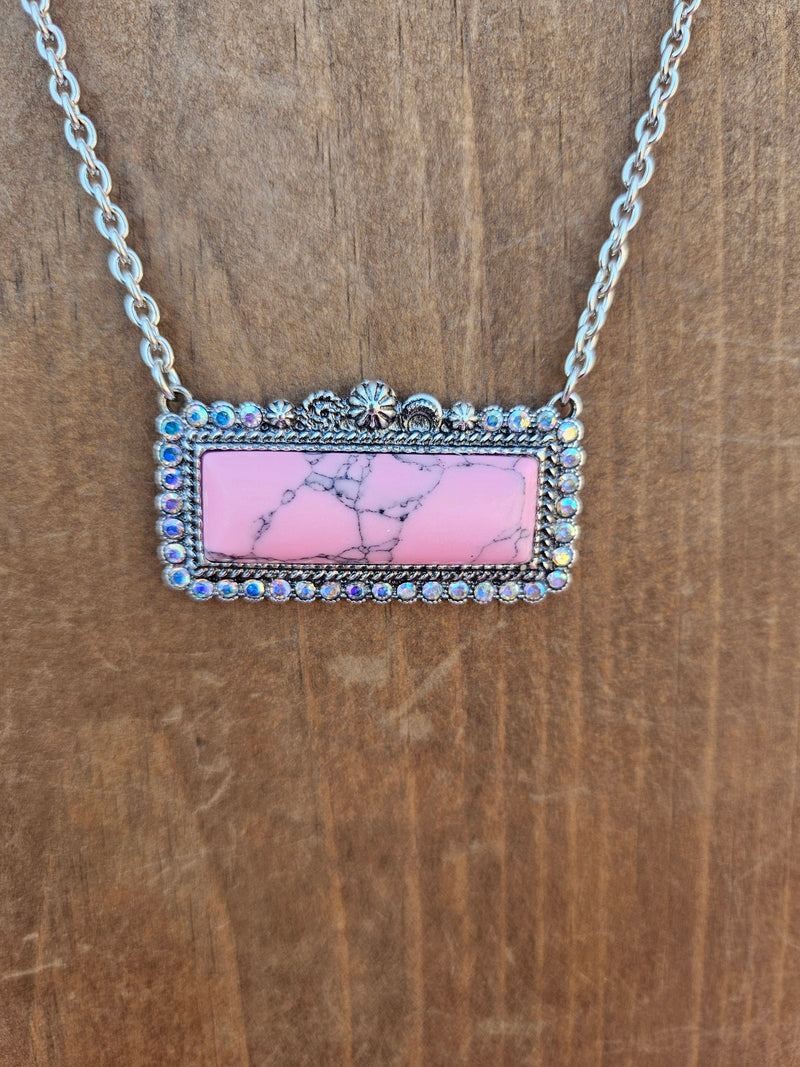 Wild Horse Boutique Necklace Pink The Glitzy Bar Necklace