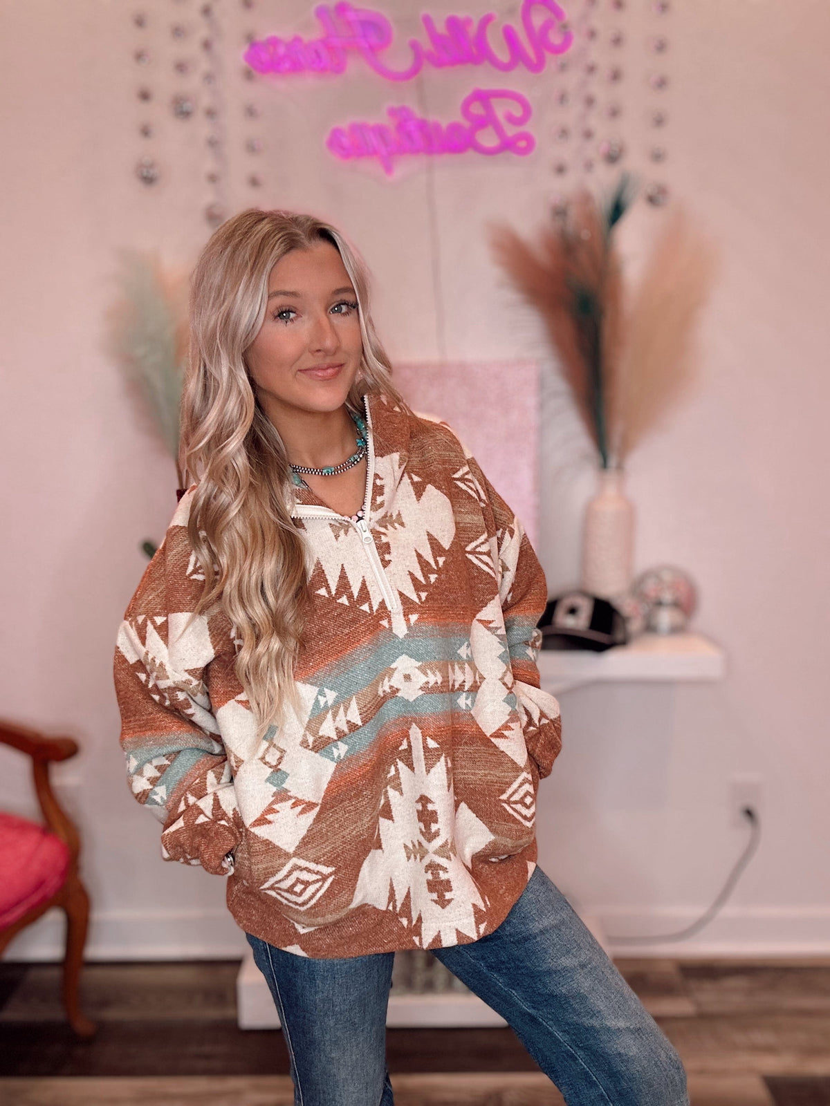 Wild Horse Boutique Outerwear The Wyatt Aztec Pullover