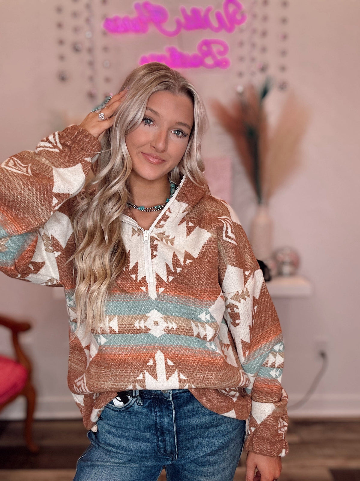 Wild Horse Boutique Outerwear The Wyatt Aztec Pullover