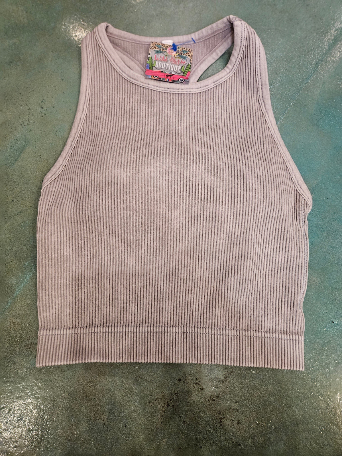 Wild Horse Boutique Shirts & Tops Gray / S/M The Hadley Halter Top