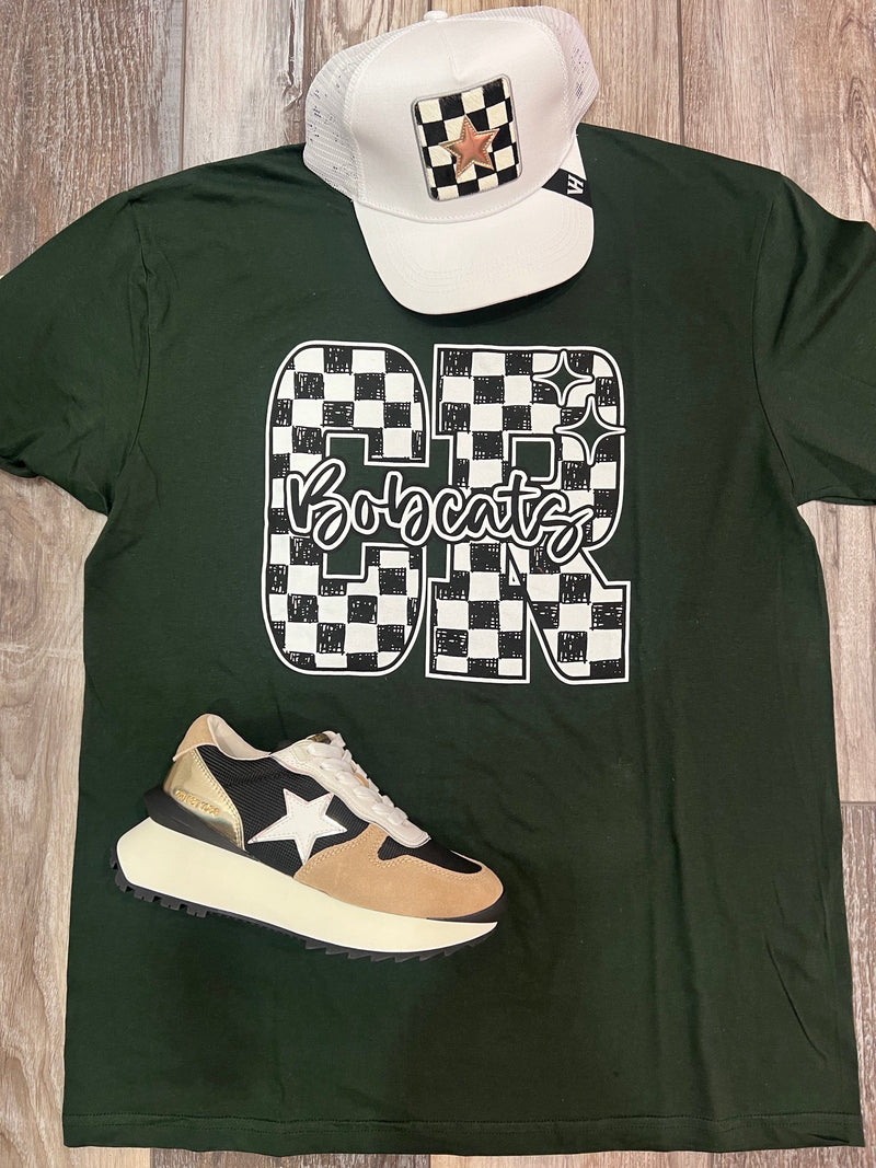 Wild Horse Boutique Shirts & Tops The Checkered CR Bobcats Tee