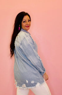 Wild Horse Boutique Shirts & Tops The Mariah Denim Button Down