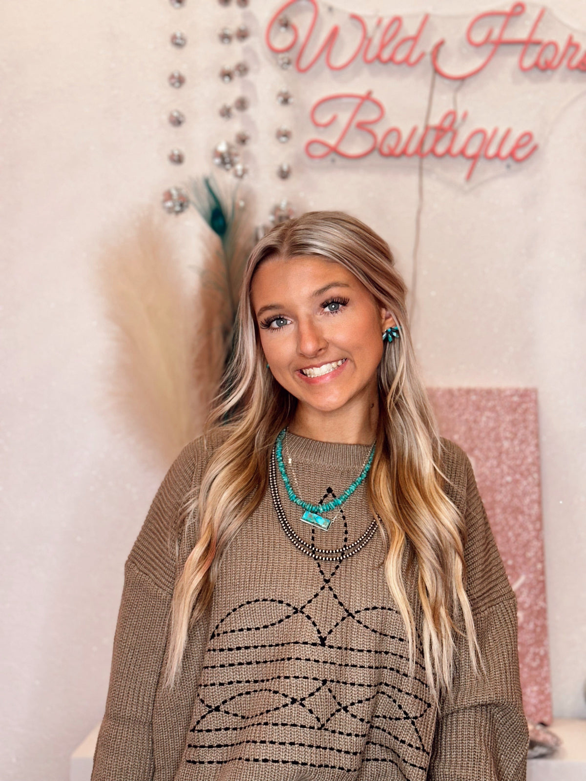 Wild Horse Boutique Shirts & Tops The Stitched Sweater