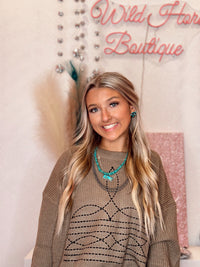 Wild Horse Boutique Shirts & Tops The Stitched Sweater