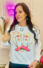 Wild Horse Boutique Shirts & Tops The White Howdy Sweatshirt