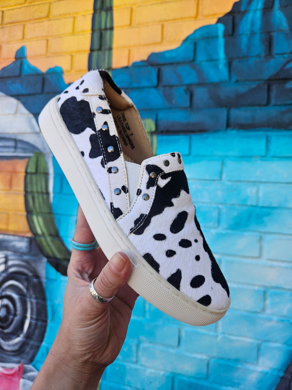 Wild Horse Boutique Shoes Cow Print Sneakers
