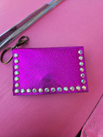 Wild Horse Boutique Wallet Card holder Hot fushia Genuine Leather Keychain Card Holders