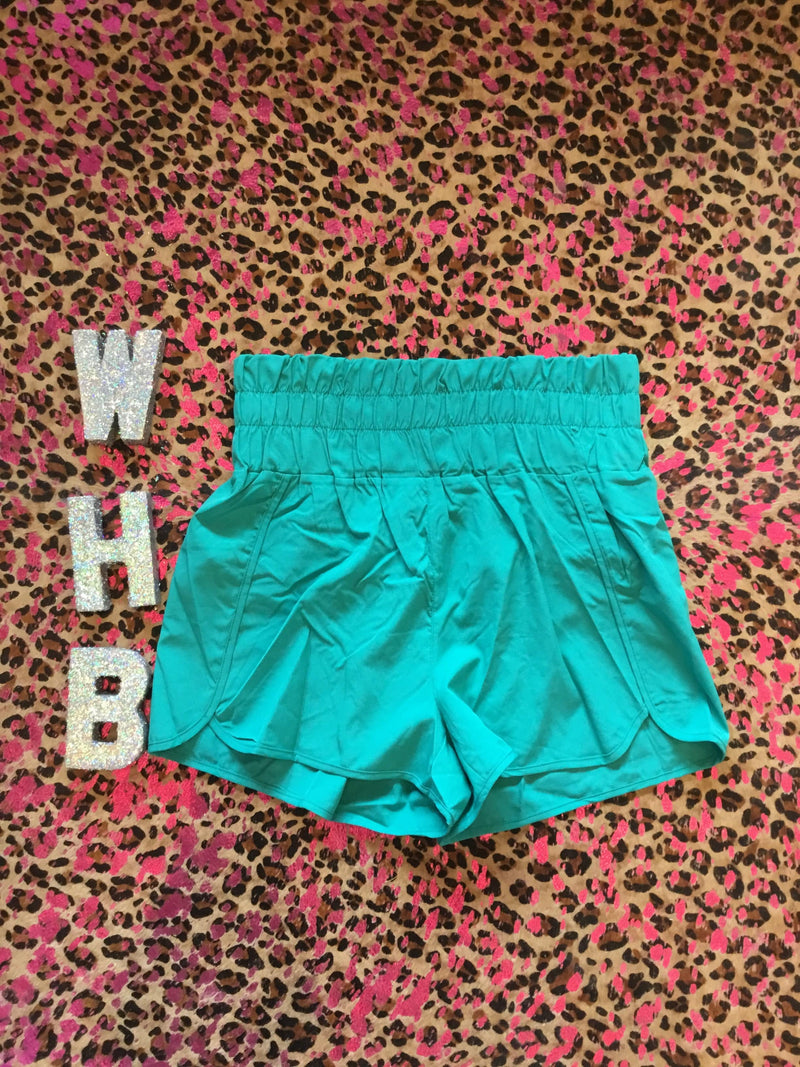 Wild Horse Boutique Apparel & Accessories Turquoise / Small High waisted wind shorts