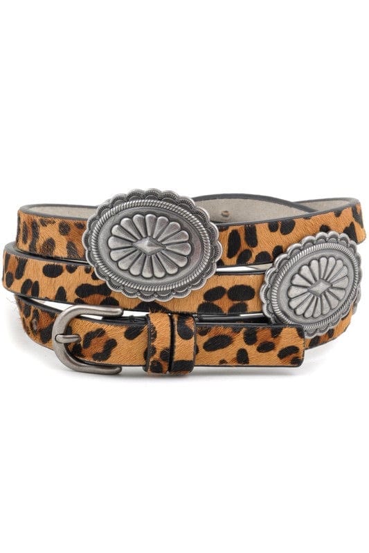 Wild Horse Boutique Belts Leopard Concho Belt