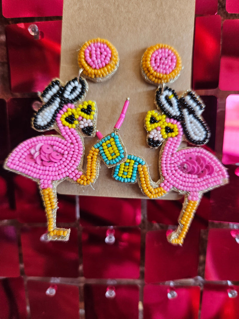 Wild Horse Boutique Earrings Flamingo earrings