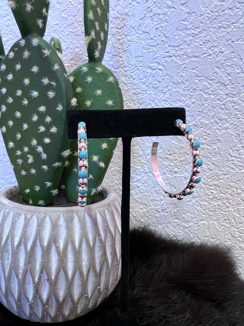Wild Horse Boutique Earrings The Genuine Turquoise Jacie Hoops