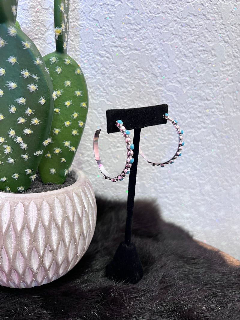 Wild Horse Boutique Earrings The Genuine Turquoise Jacie Hoops