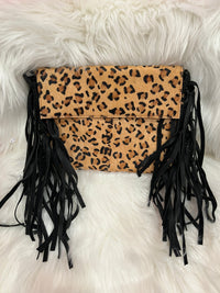 Wild Horse Boutique Hanbags Anna Leopard & Fringe Handbag