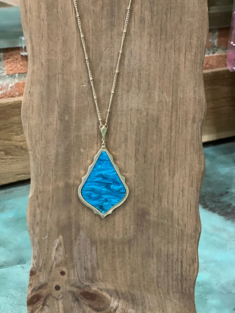Wild Horse Boutique Jewelry Blue Inspired Long Pendant Necklace