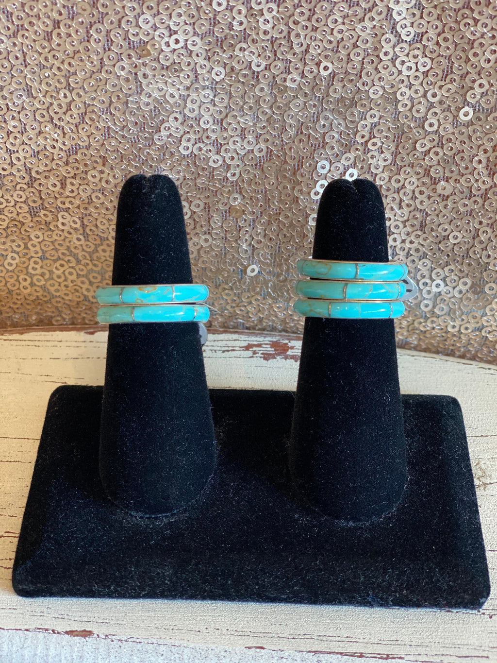 Wild Horse Boutique Jewelry Genuine Kingman Turquoise, Black or Corral Inlay Rings