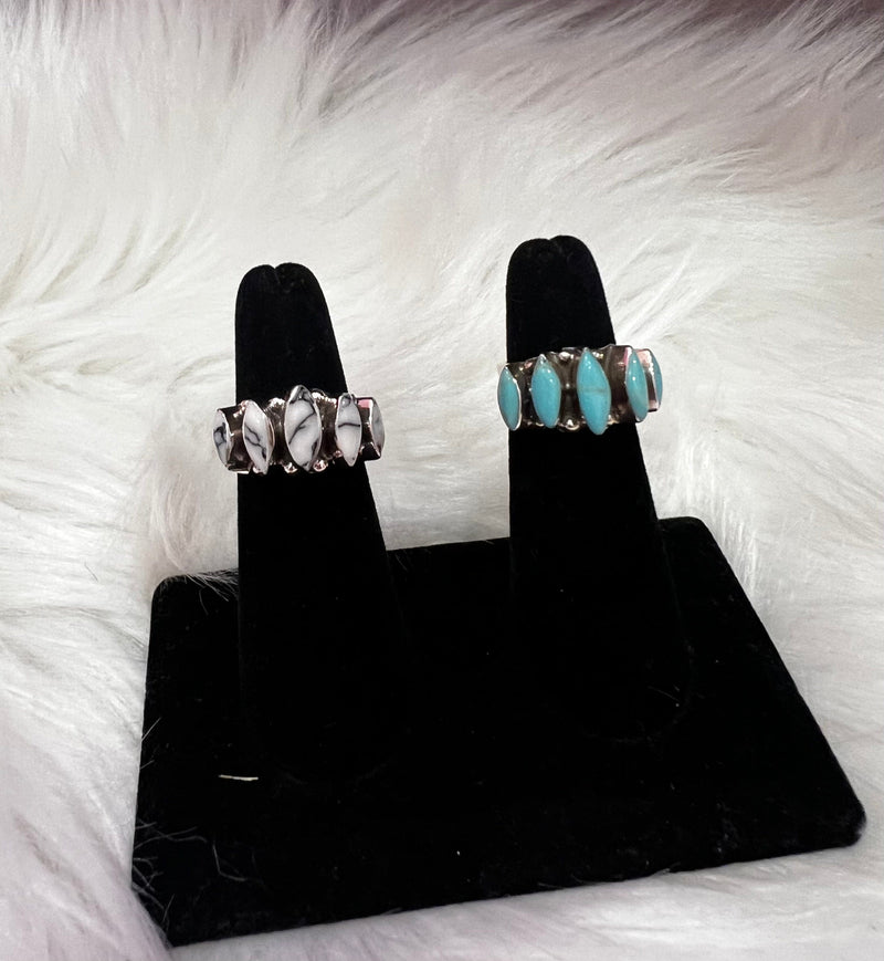 Wild Horse Boutique Jewelry Genuine Turquoise Five Stone Marquise Ring