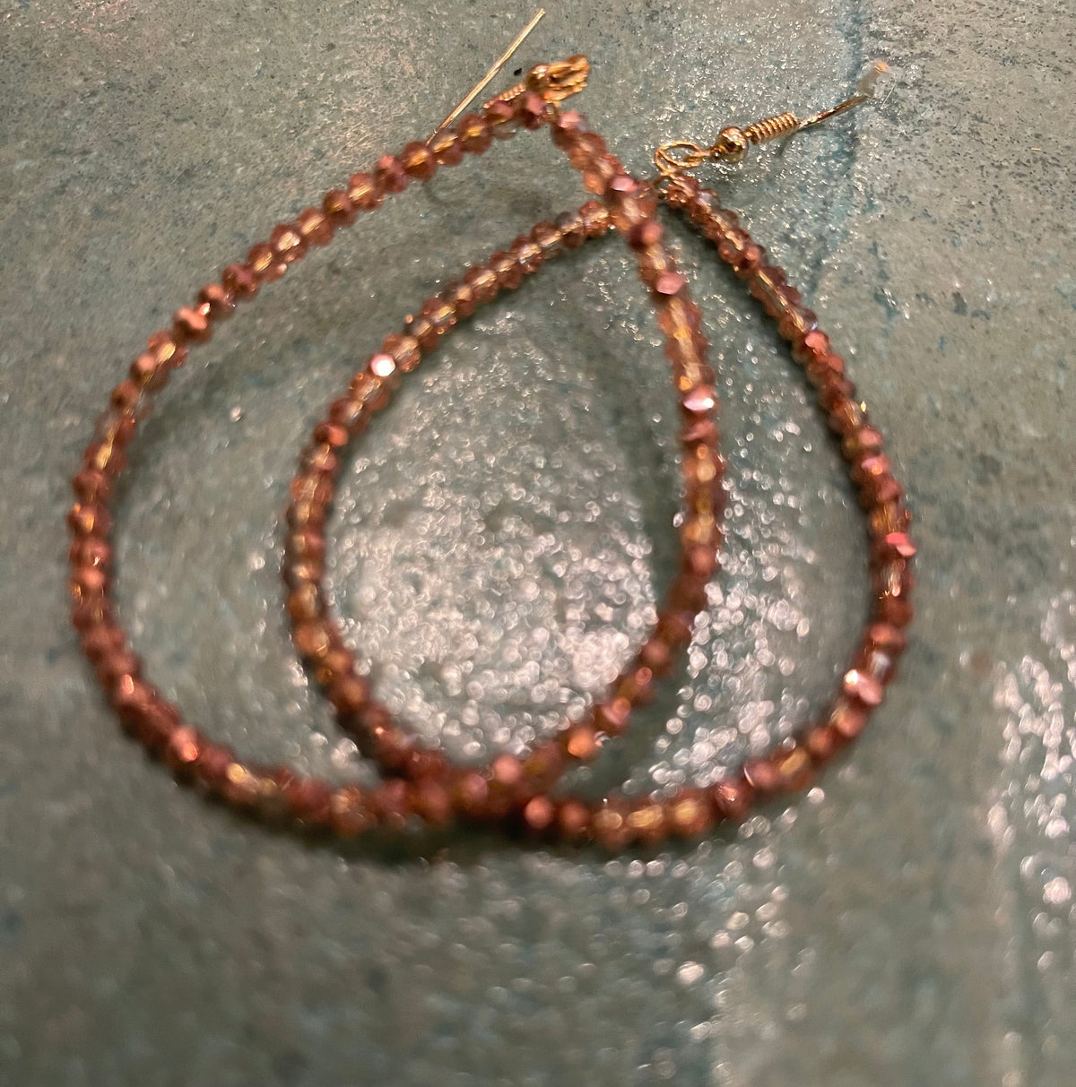 Wild Horse Boutique Jewelry Rose Gold Beaded Hoop Earrings